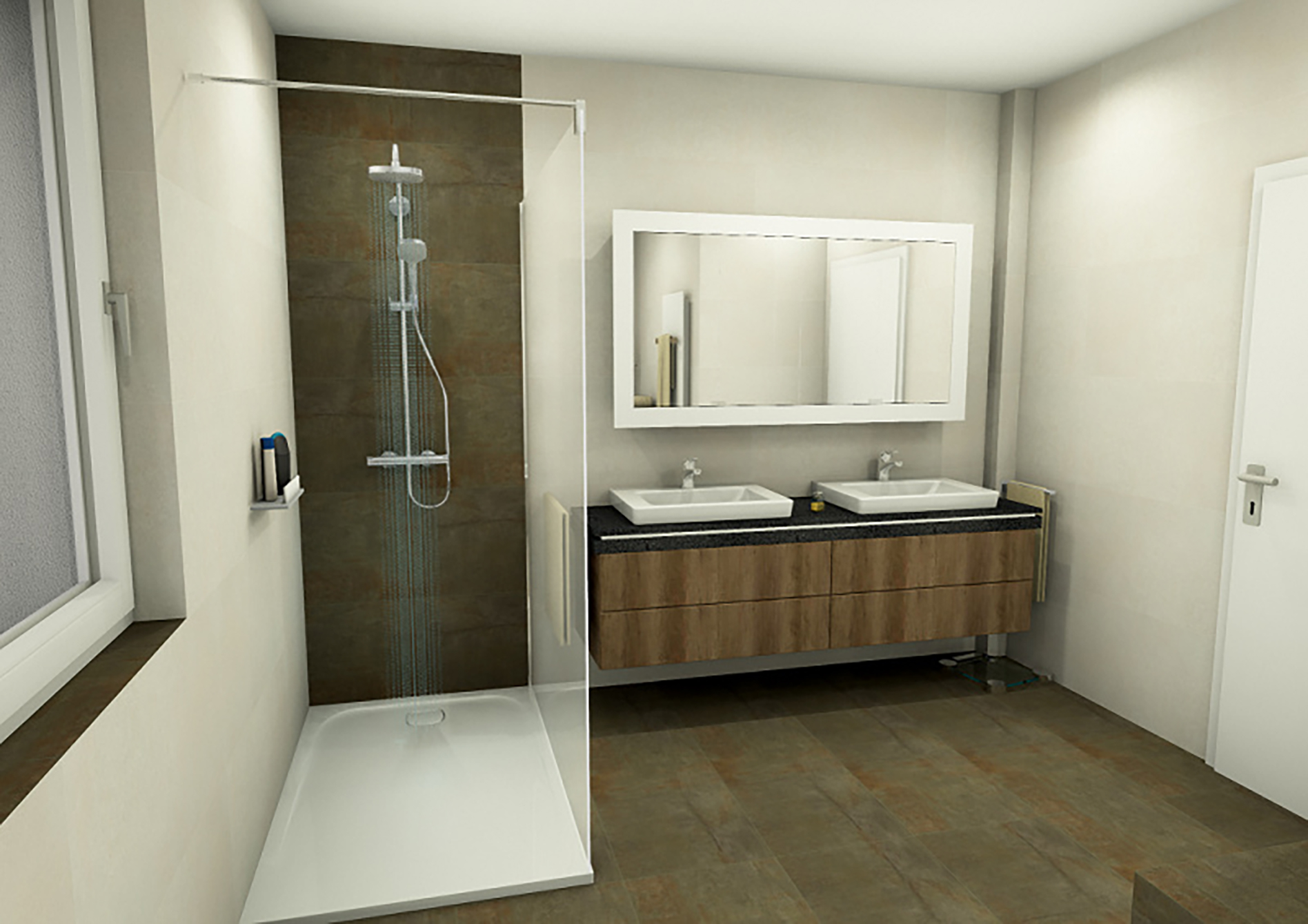 Planungsbeispiel: Badezimmer ein einem skandinavischen Stil